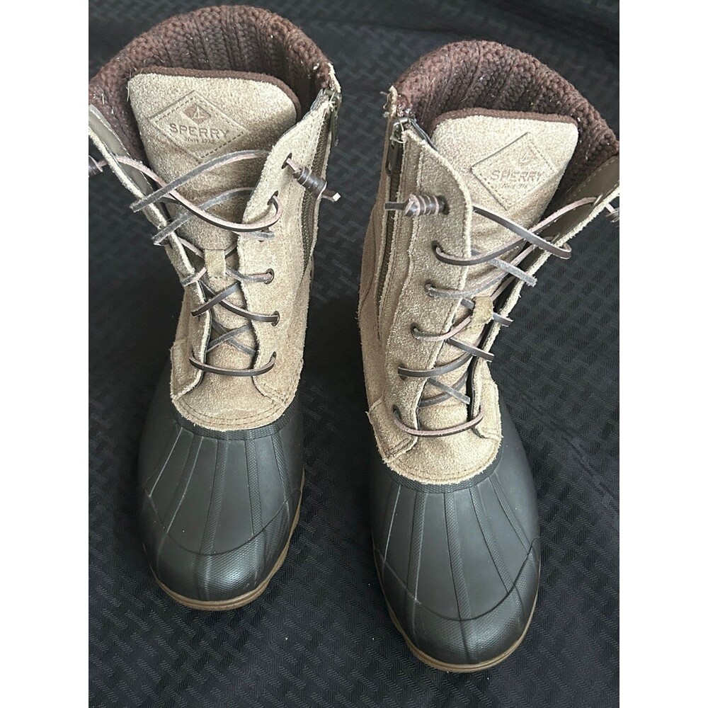 Sperry Top-Sider Women's Saltwater Suede Duck Boots – Taupe / Brown (Size 8.5)
